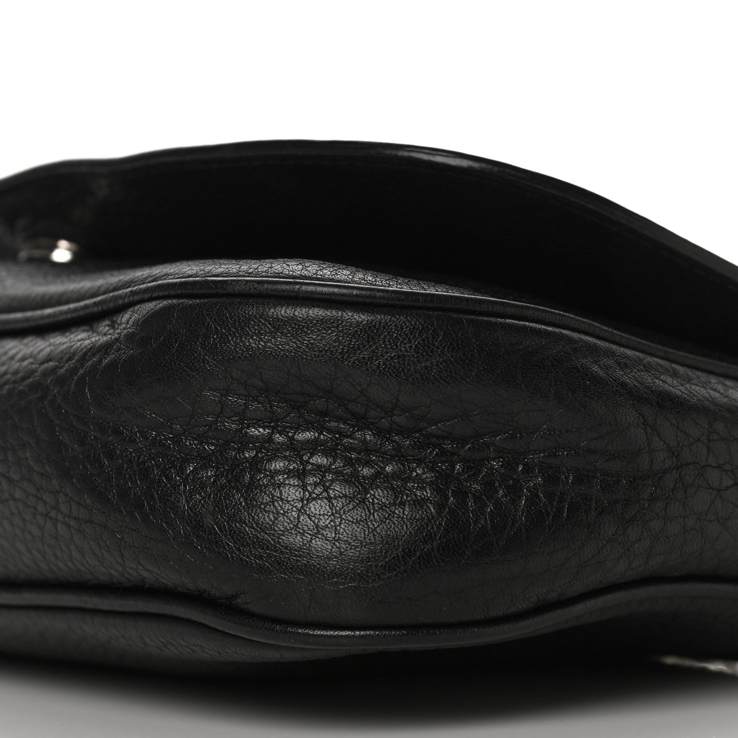 Pebbled Calfskin Medium Soho Flap Crossbody Black