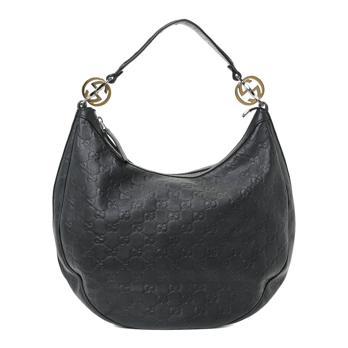 Guccissima Medium GG Twins Hobo Black