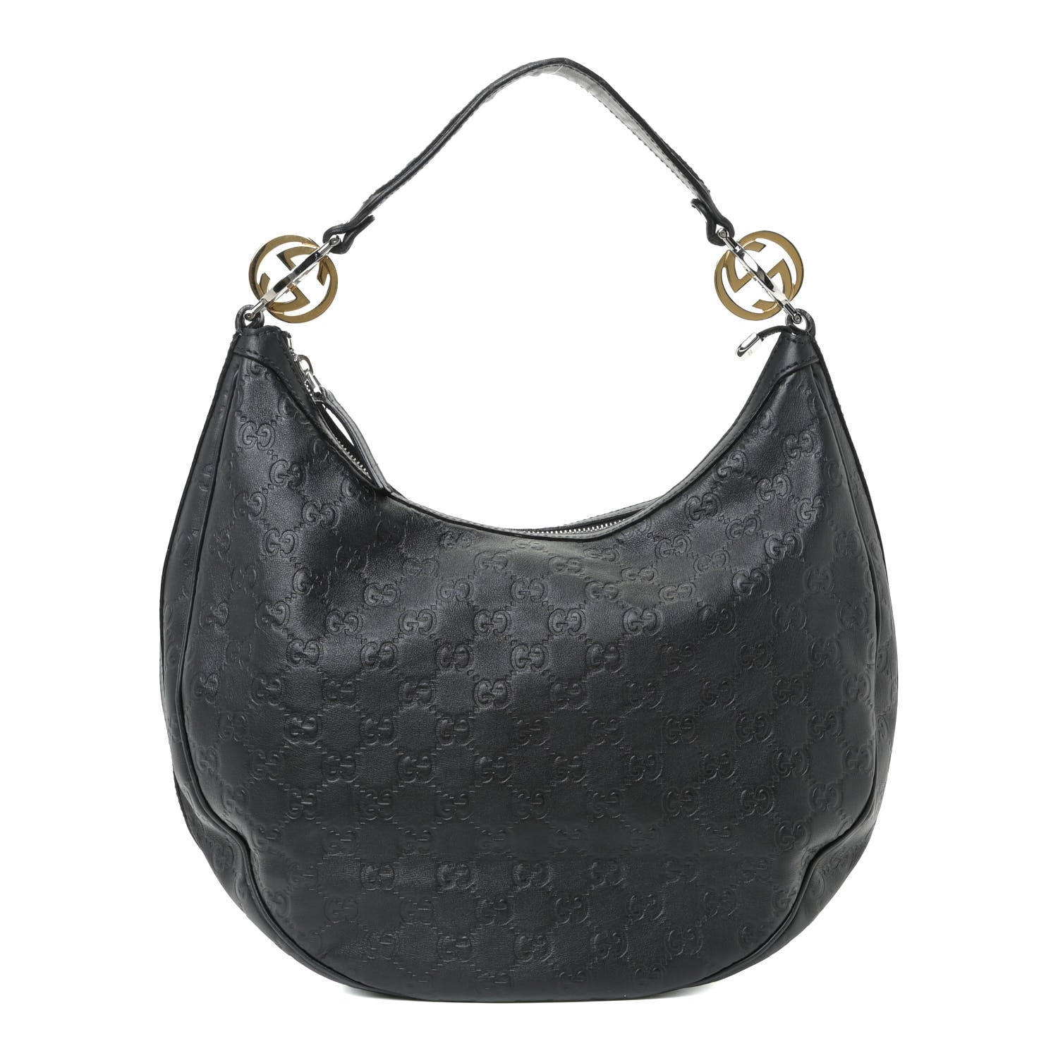 Gucci Guccissima Medium GG Twins Hobo Black 1 of 12