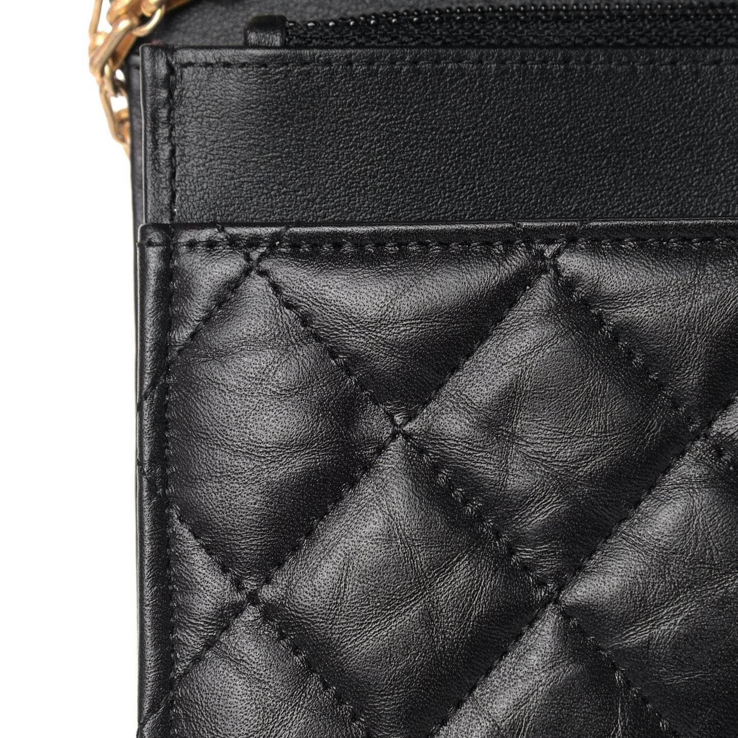 Aged Calfskin Quilted Reissue Wallet On Chain WOC Black