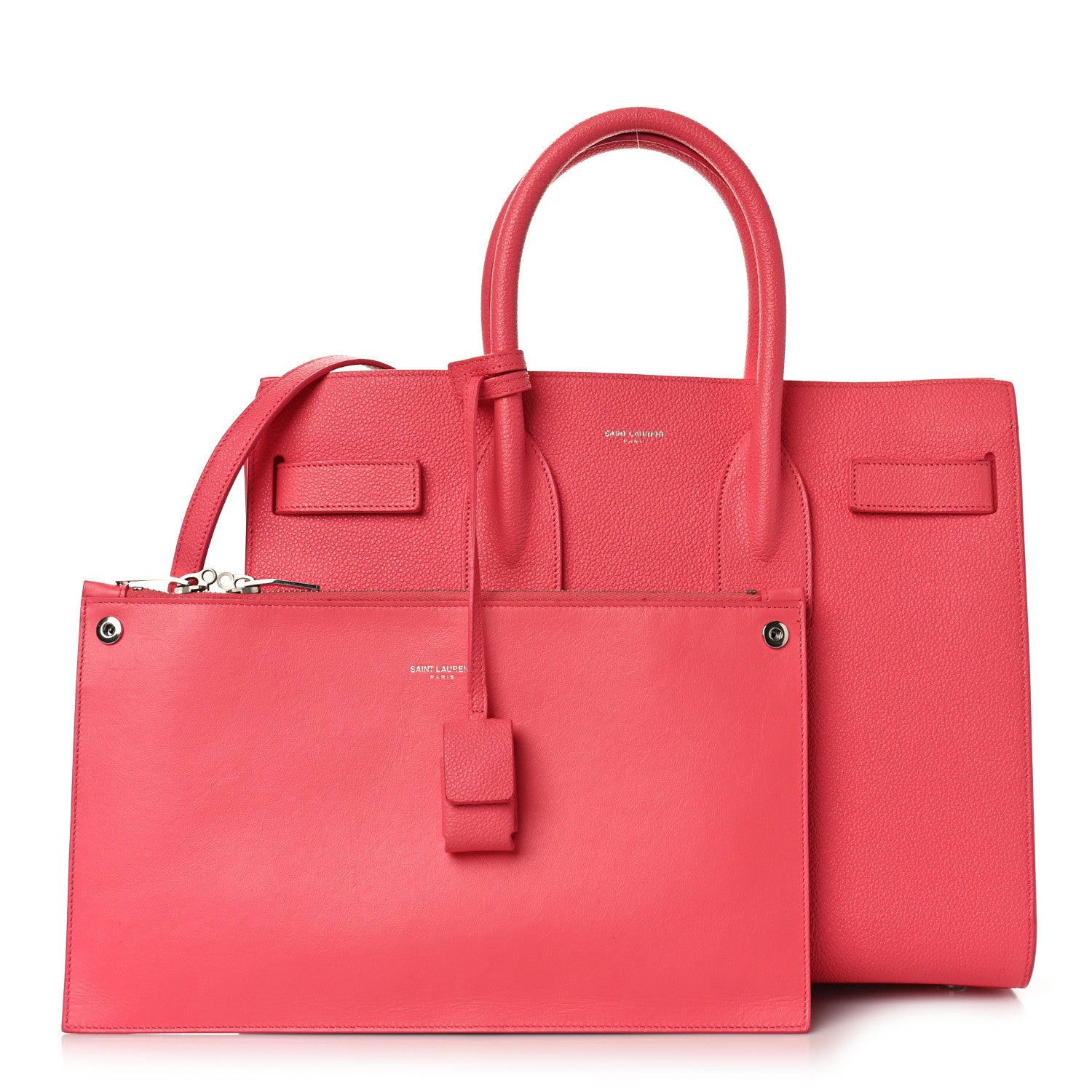 Saint Laurent Grained Calfskin Small Sac De Jour Rose Clair 1 of 10