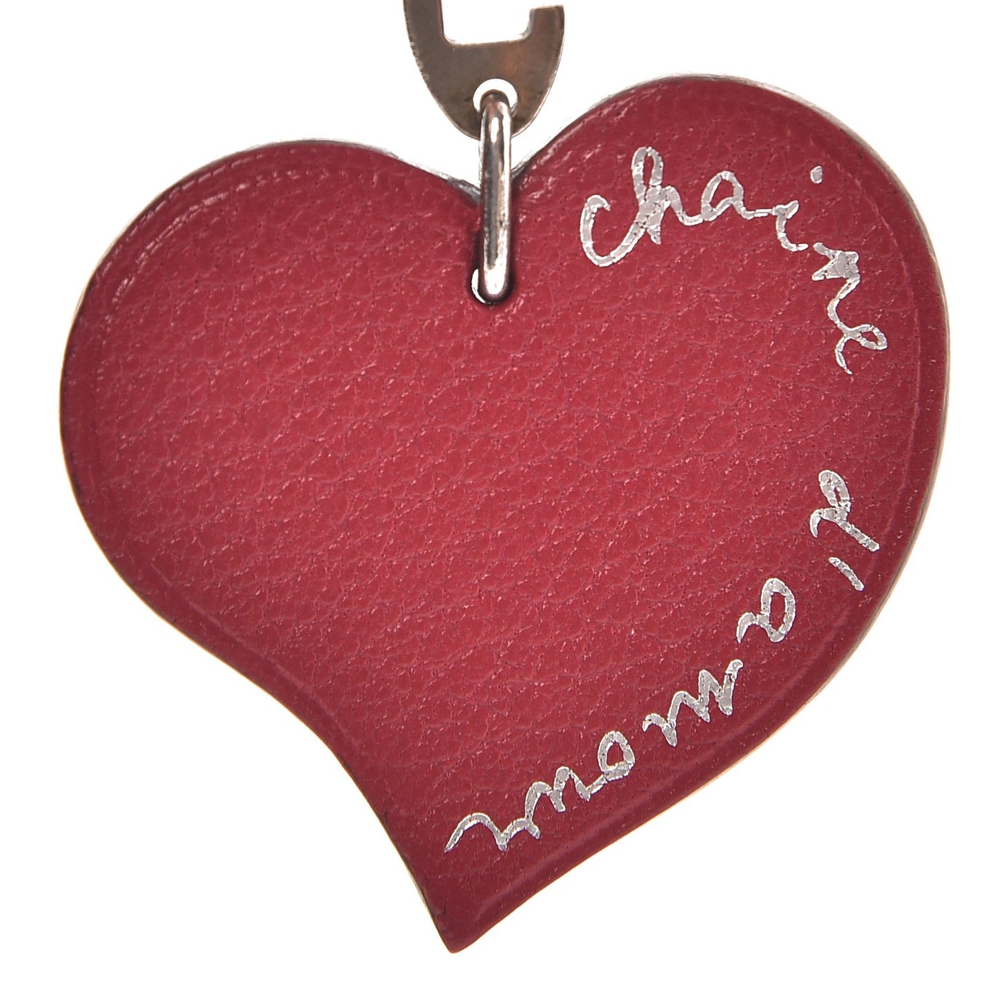 Chevre Chaine D'Amour Heart Key Chain Bag Charm Rouge Vif Orange