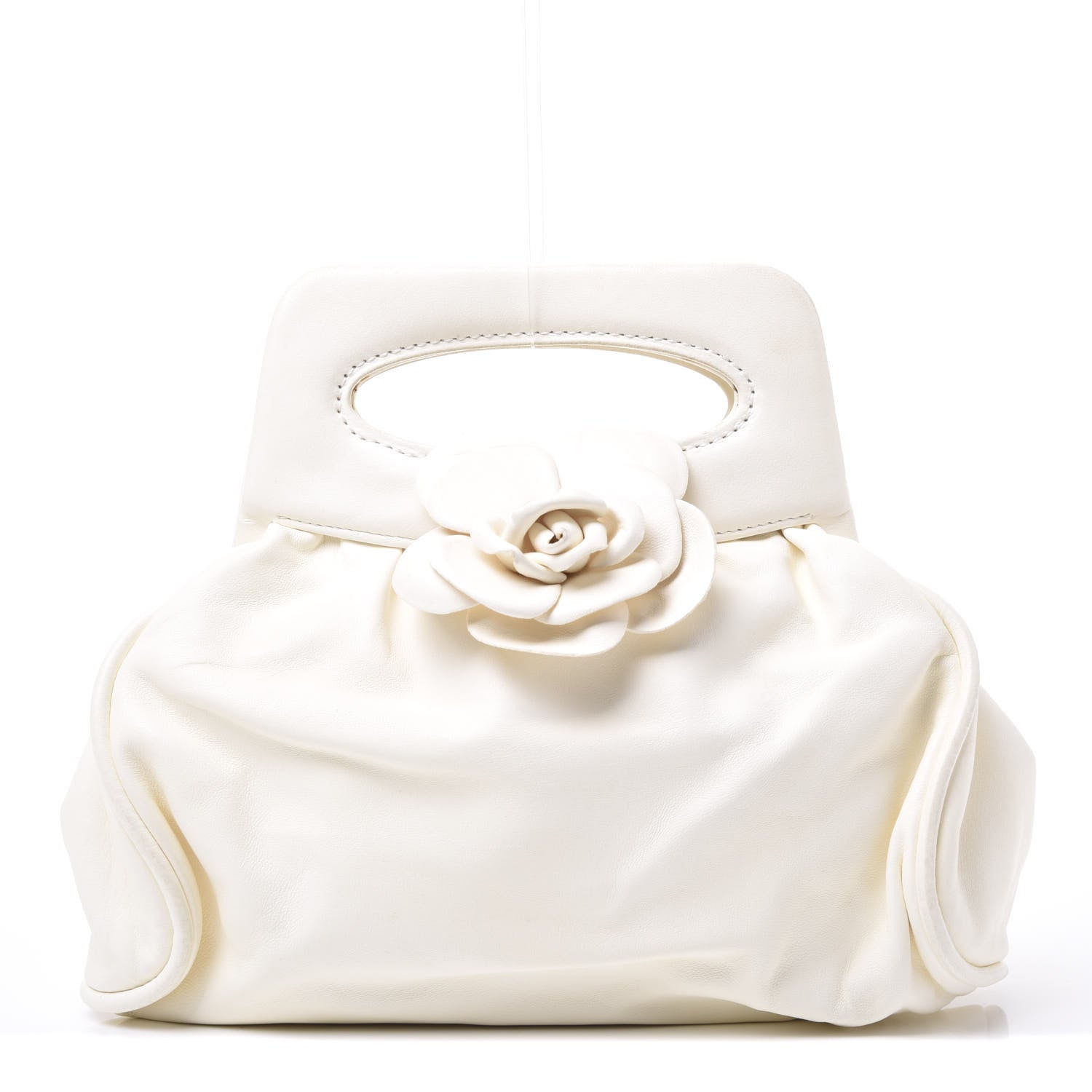 Chanel Lambskin Camellia Handbag White 1 of 9