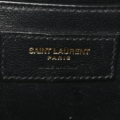 Saint Laurent Grain De Poudre Textured Mixed Matelasse Triquilt Medium Monogram Satchel Fog 6 of 9