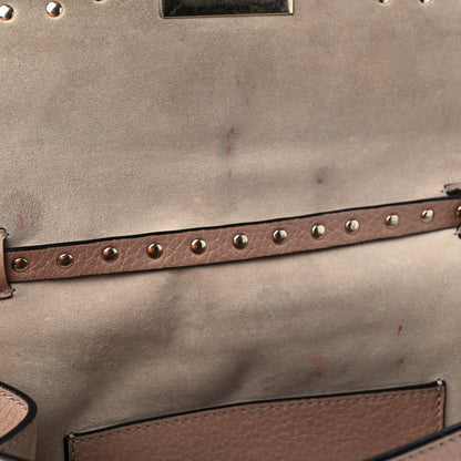 Valentino Garavani Pebbled Calfskin Medium Rockstud Flip Lock Crossbody Bag Poudre 9 of 12