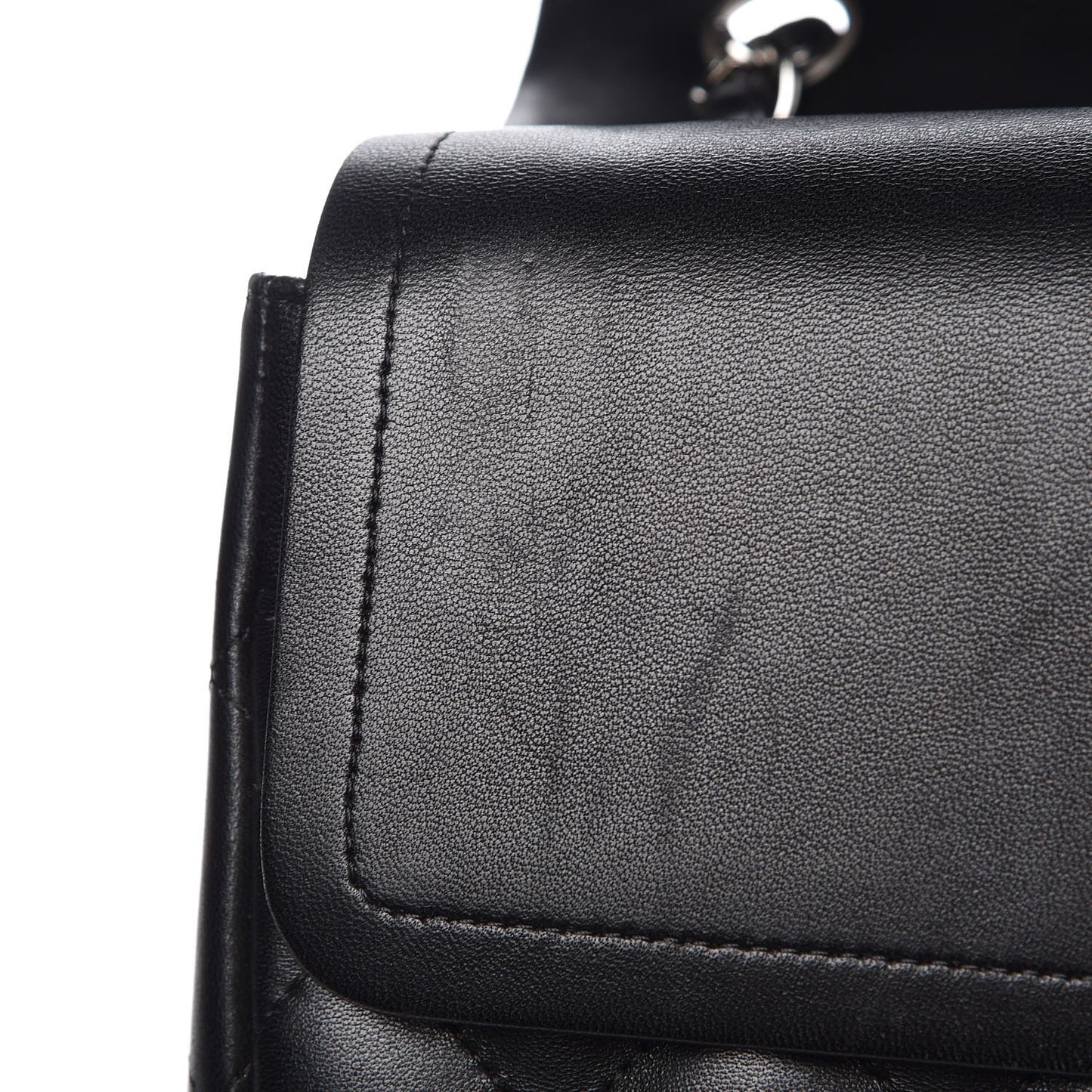 Lambskin Quilted Jumbo Double Flap Black