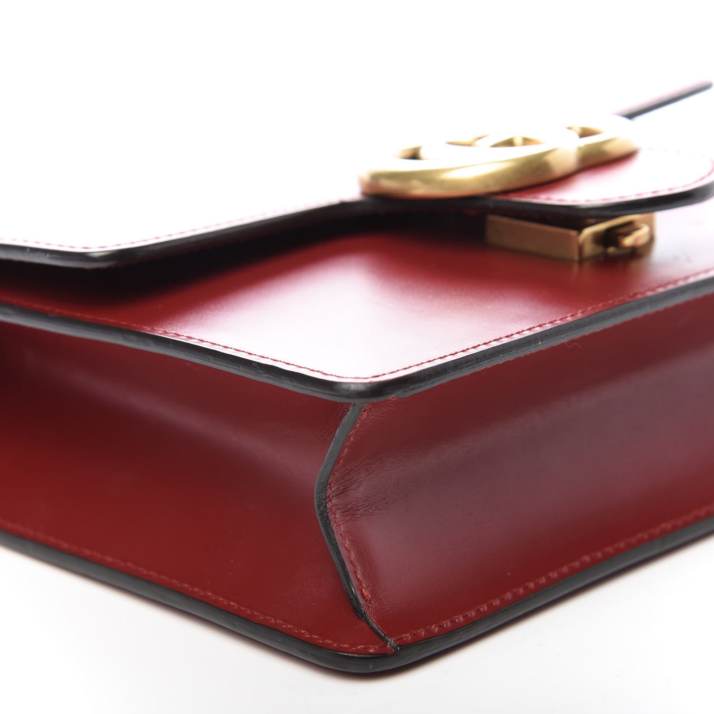 Knight Calfskin Small GG Marmont Chain Handle Bag Hibiscus Red