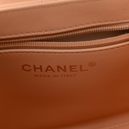 Chanel Shiny Aged Calfskin Quilted Nano Kelly Shopper Beige Beige 6 of 10