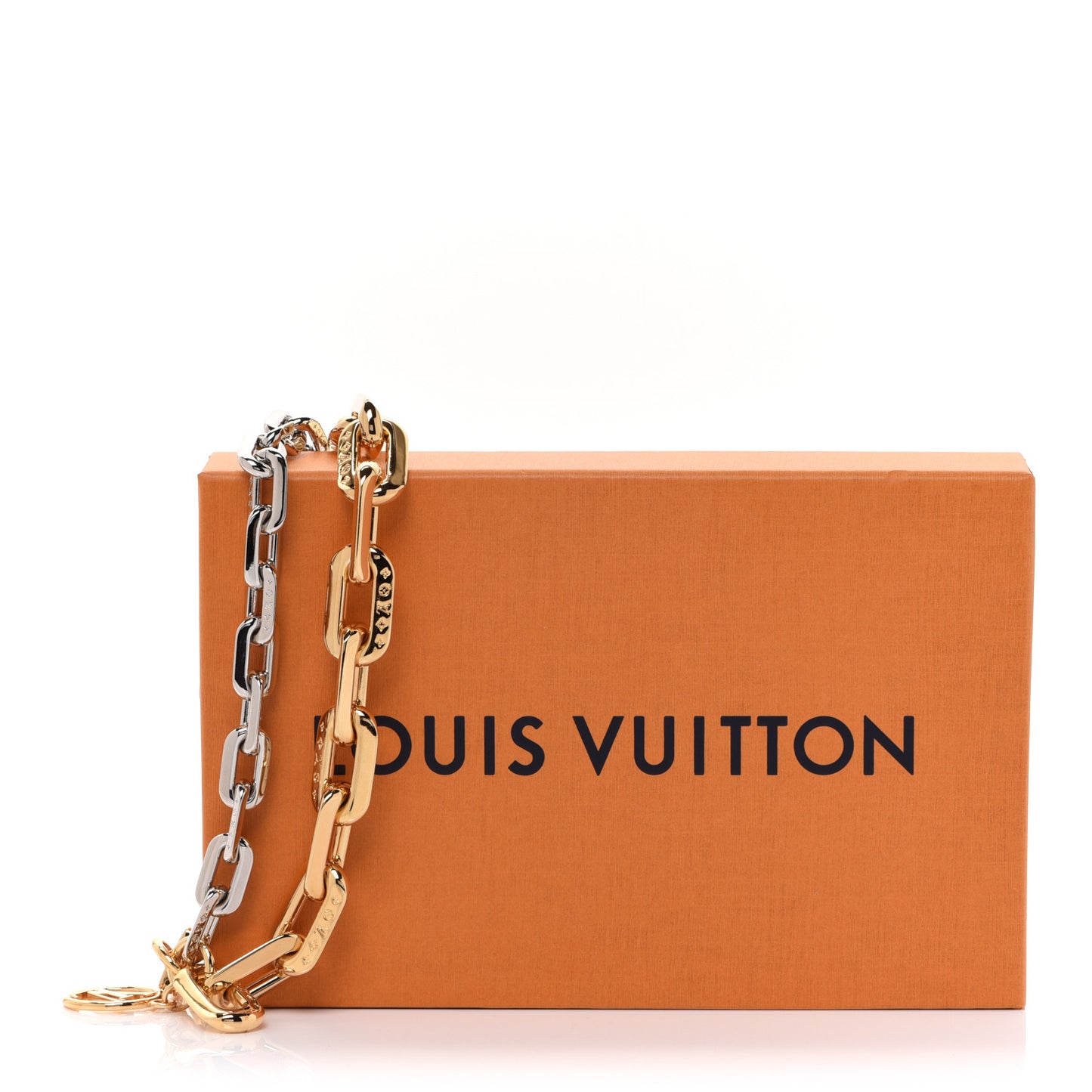 Metal LV Edge Chain Bag Charm Silver Gold