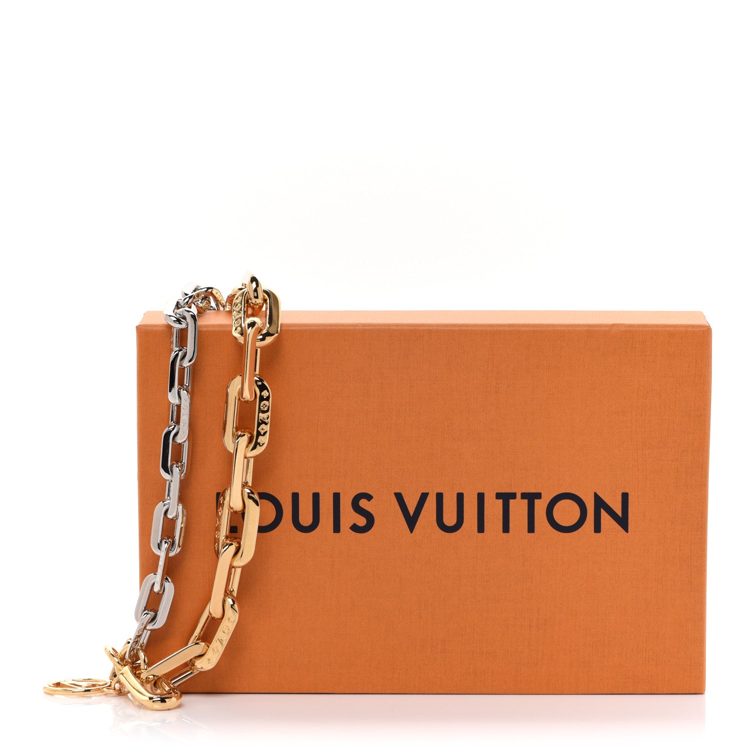 Louis Vuitton Metal LV Edge Chain Bag Charm Silver Gold 5 of 5