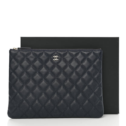 Chanel Caviar Quilted Medium Cosmetic Case Navy 8 of 8