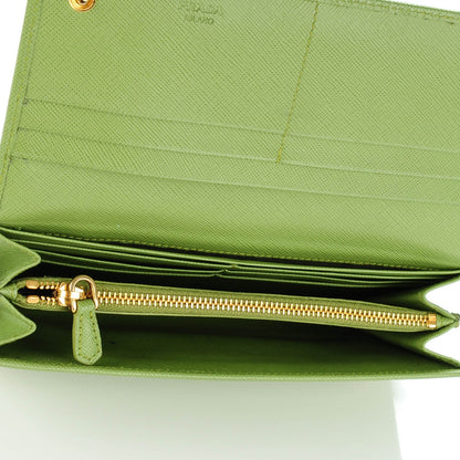 Prada Saffiano Metal Continental Flap Wallet Prato 5 of 8