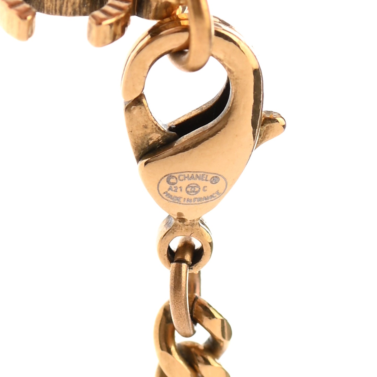 Crystal CC Pendant Necklace Gold