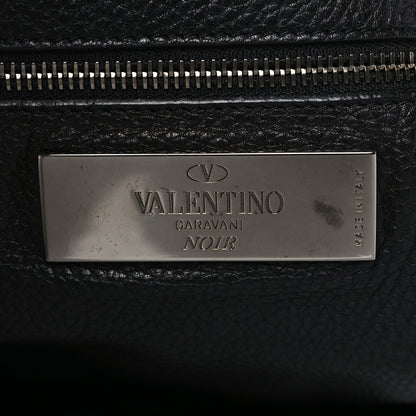 Valentino Garavani Grained Calfskin Onyx Medium Rockstud Rolling Tote Black 5 of 8