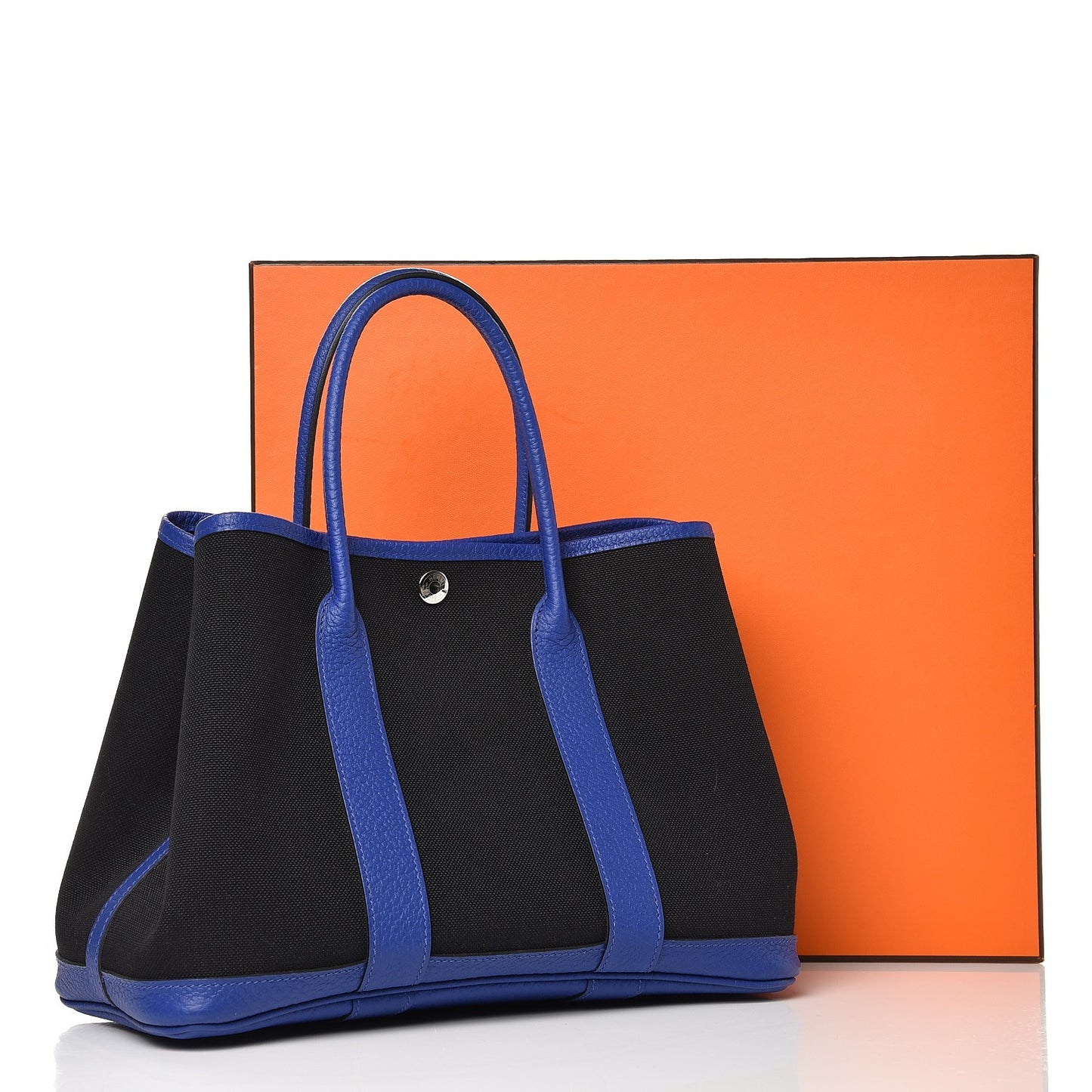 Toile Militaire Vache Country Garden Party Tote 30 Noir Bleu Electrique