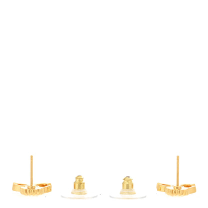 Chanel Crystal CC Shell Earrings Gold 3 of 5