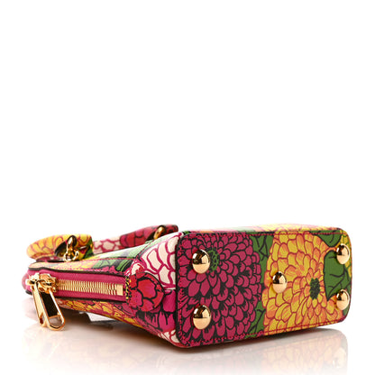 Gucci X KEN SCOTT Textured Calfskin Pomponica Print Mini Horsebit 1955 Top Handle Bag Multicolor Fuxia Pompom 4 of 9