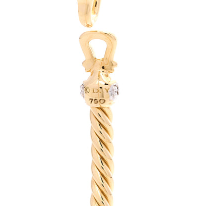 David Yurman 18K Yellow Gold Diamond 2.6mm Cable Collectibles Buckle Bracelet 4 of 5