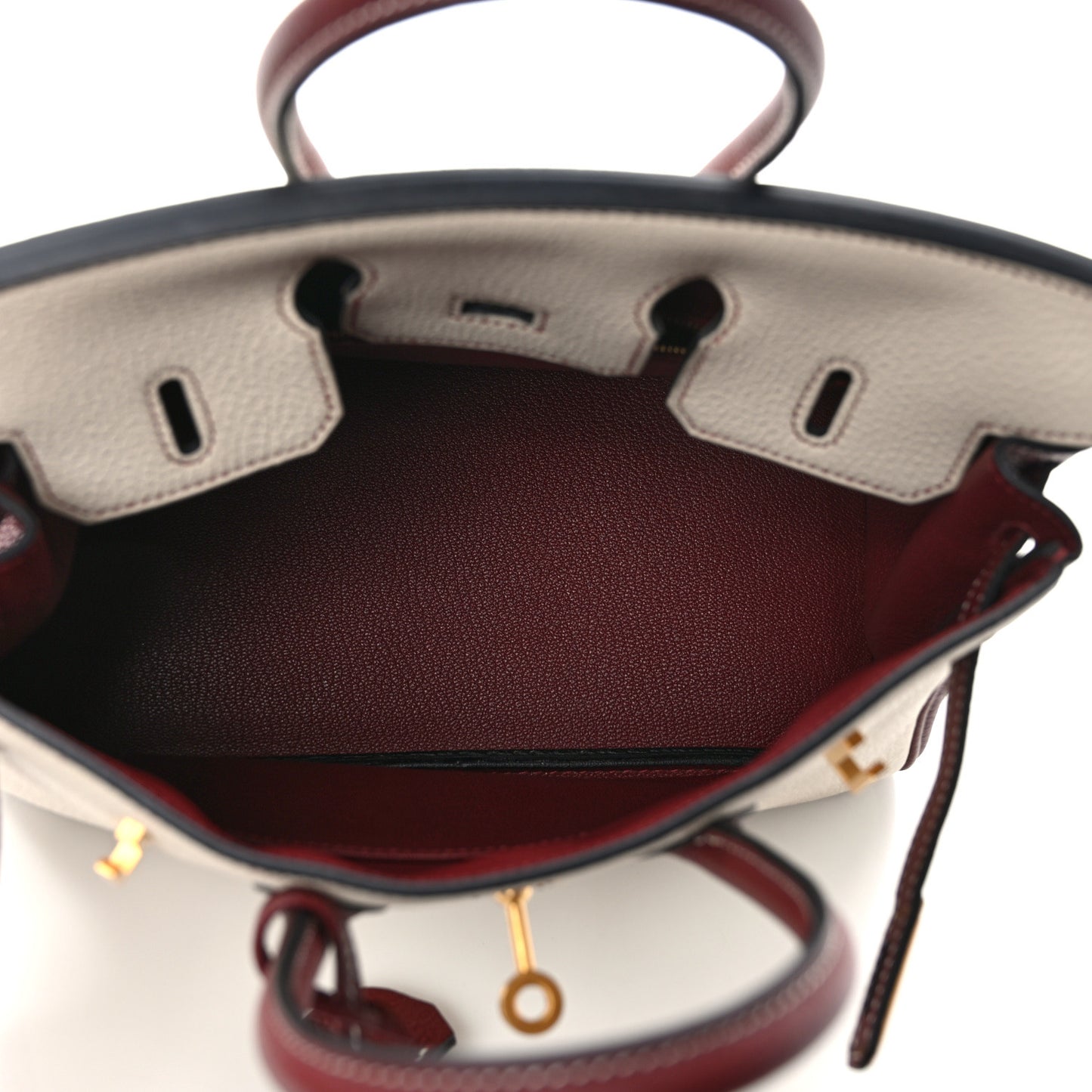 Togo Horseshoe Birkin 25 Nata Rouge H