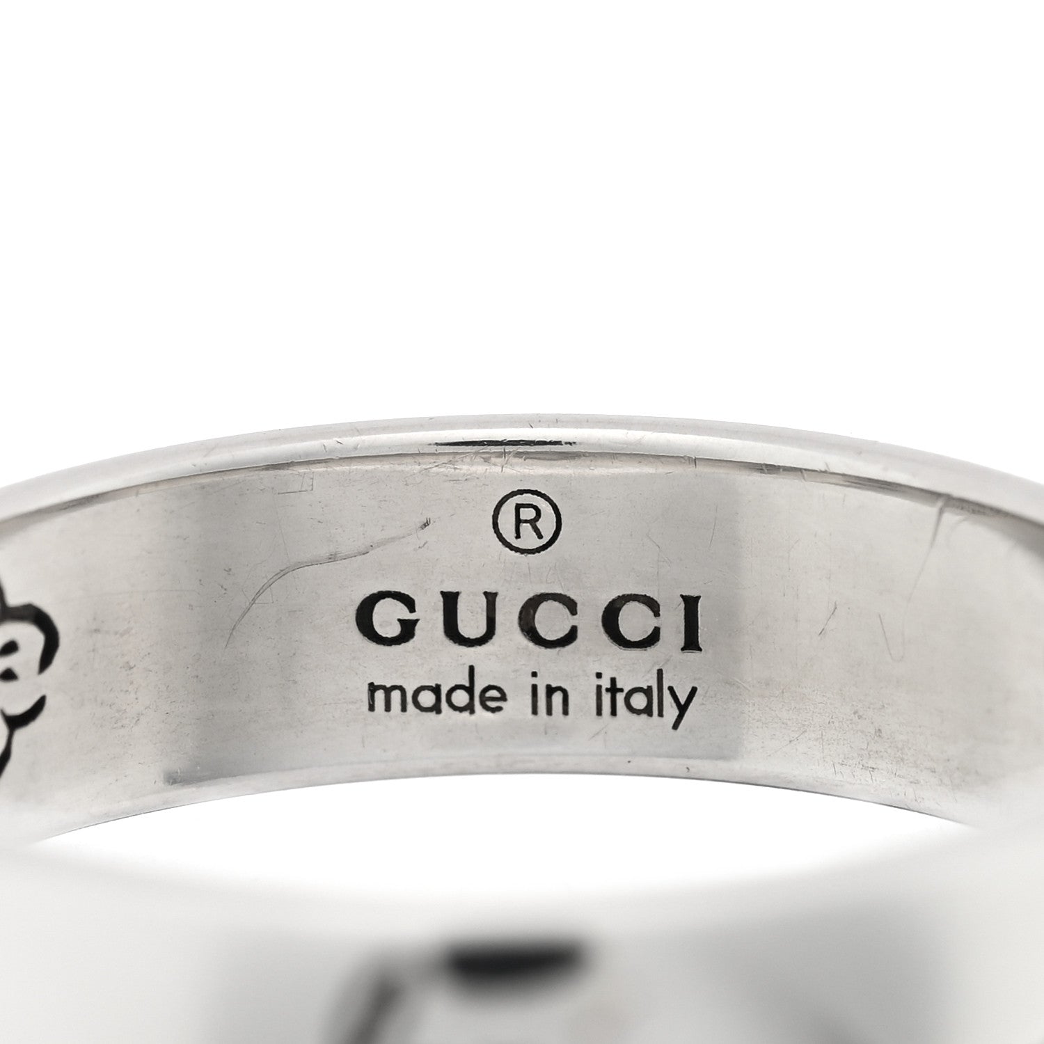 Gucci Sterling Silver Blind for Love Band Ring 55 7.25 4 of 5