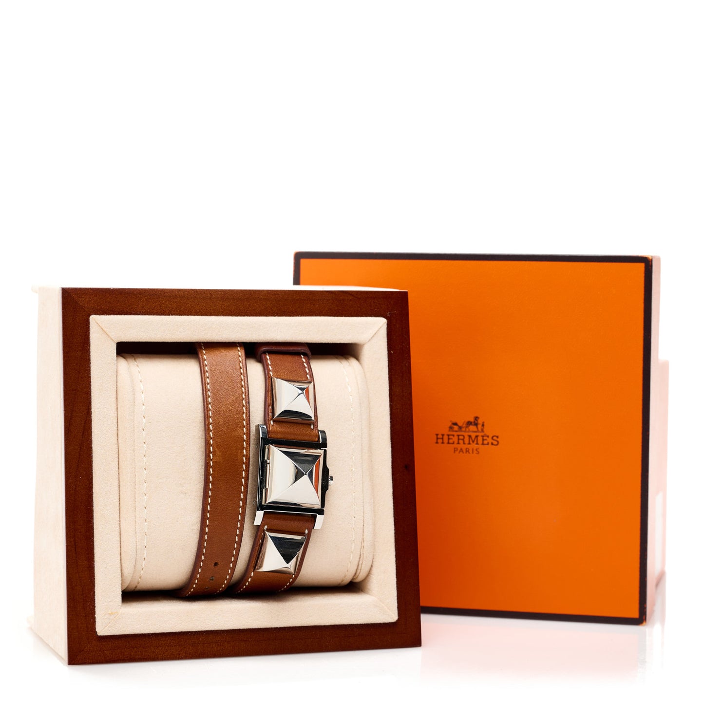 Stainless Steel Barenia 23mm Medor Double Tour Quartz Watch Fauve