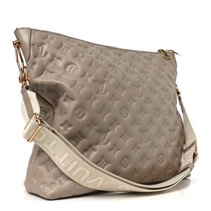Louis Vuitton Lambskin Embossed Monogram Coussin Hobo MM Galet 4 of 10