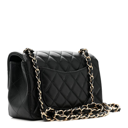 Chanel Lambskin Quilted Mini Rectangular Flap Black 3 of 11