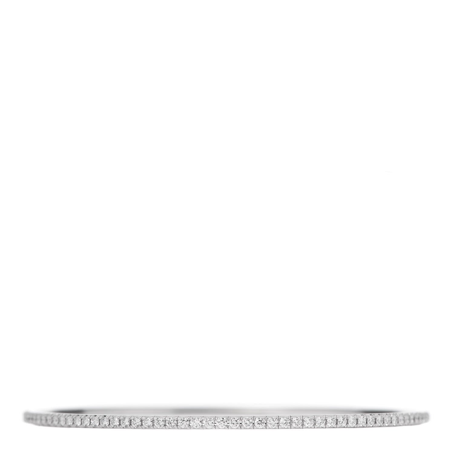 Tiffany 18K White Gold Diamond Metro Bangle Bracelet 3 of 4