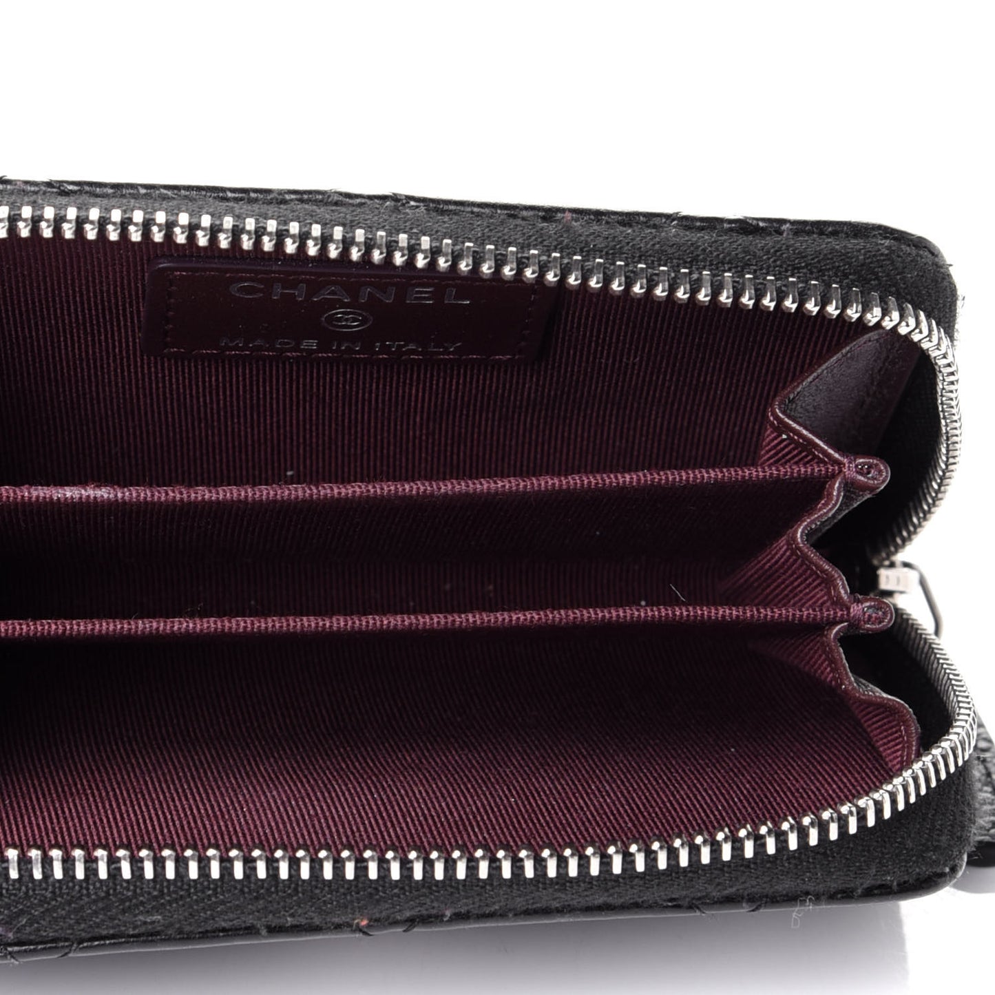 Caviar Quilted Zip Coin Purse Black