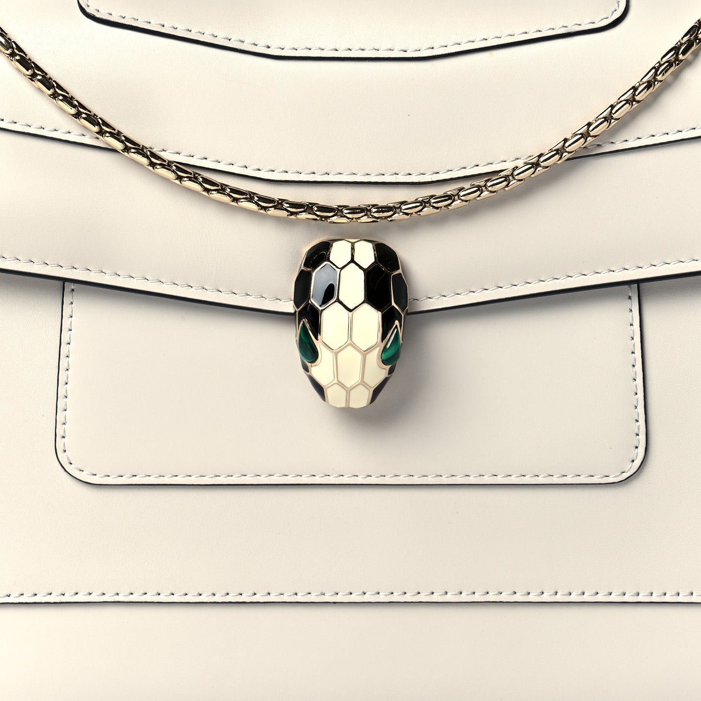 Calfskin Serpenti Forever Shoulder Bag White
