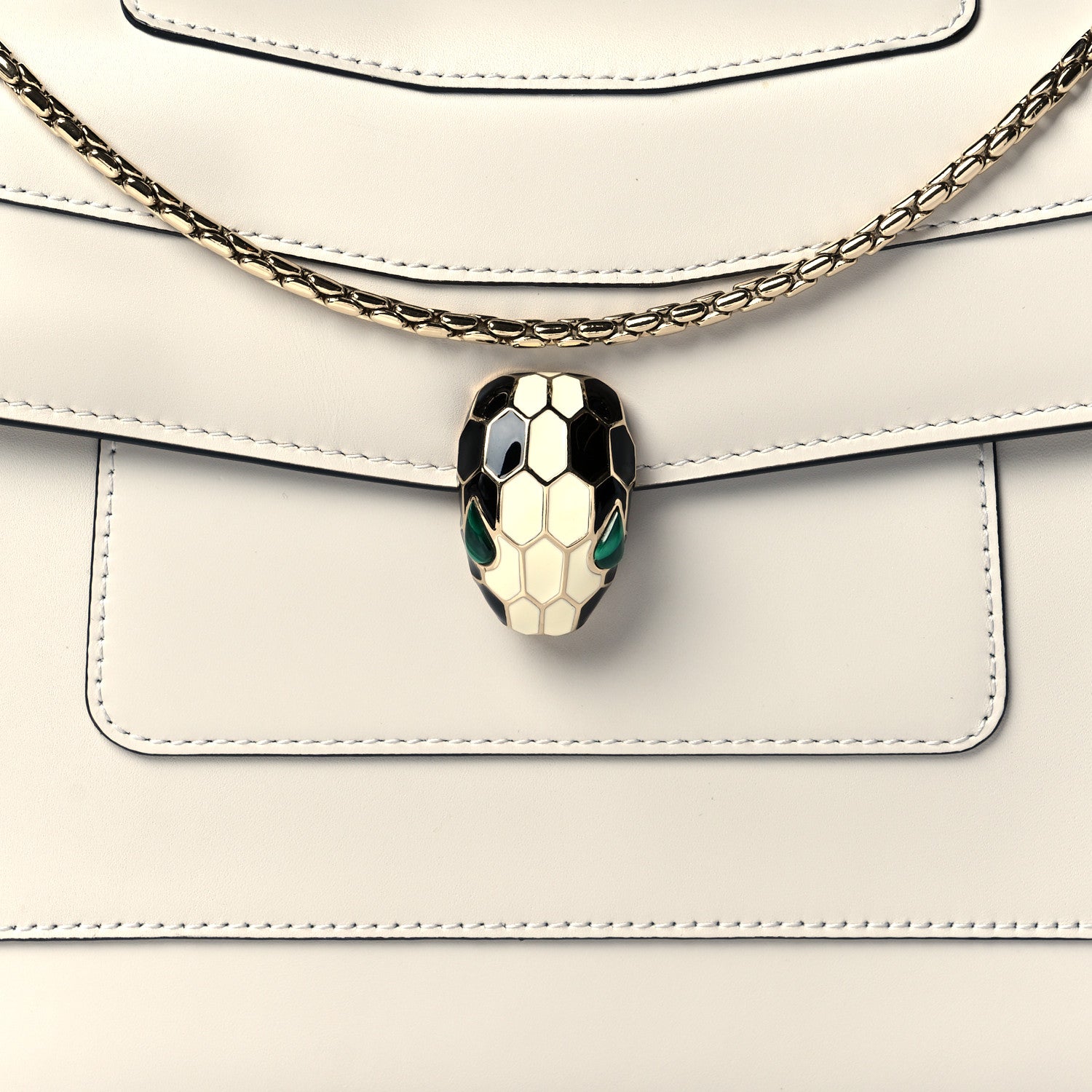 Bulgari Calfskin Serpenti Forever Shoulder Bag White 16 of 18