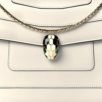 Bulgari Calfskin Serpenti Forever Shoulder Bag White 16 of 18