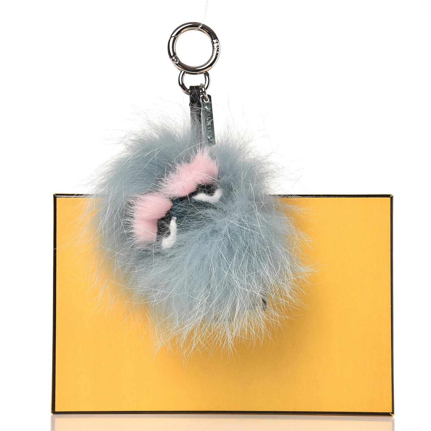 Fox Mink Rabbit Fur Vitello Flamingo Mini Monster Bag Bug Charm Lagoon Black Multicolor