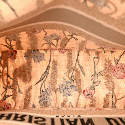 Christian Dior Canvas Embroidered Medium Hibiscus Book Tote Beige Multicolor 5 of 11