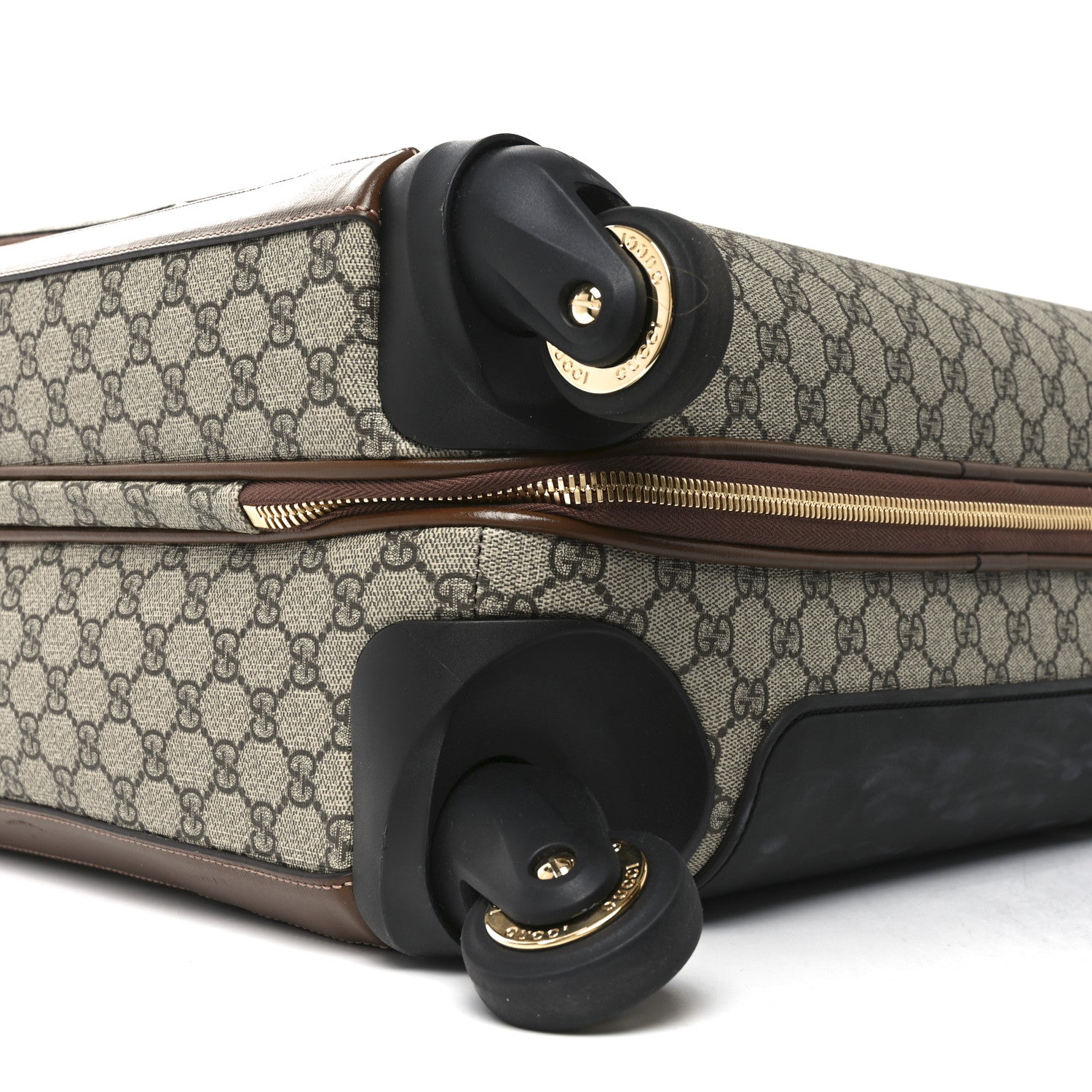 Gucci GG Supreme Monogram Azalea Calfskin Retro Interlocking G Small Savoy Cabin Trolley Beige Ebony Brown Sugar 8 of 9