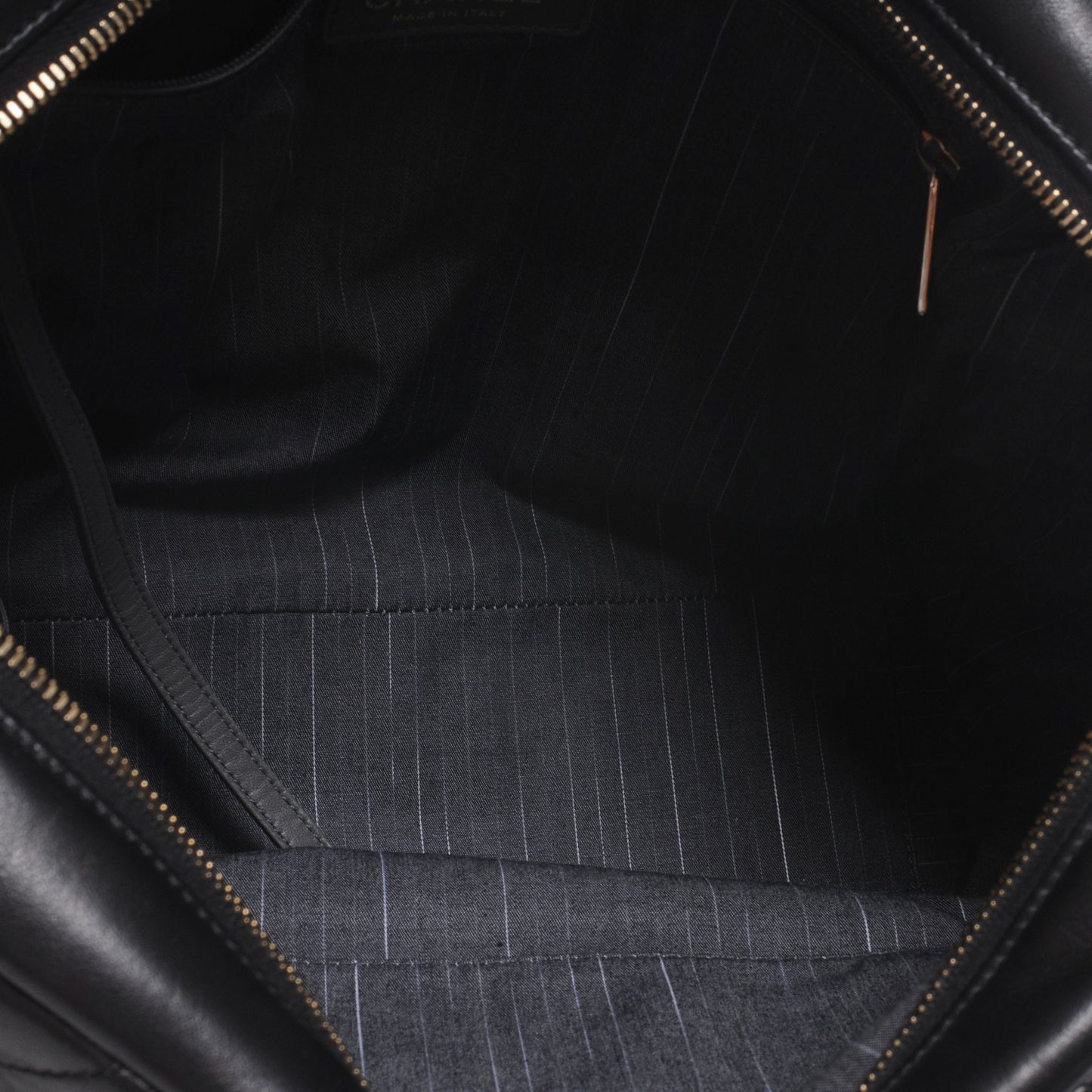Glazed Calfskin Portobello Tote Black