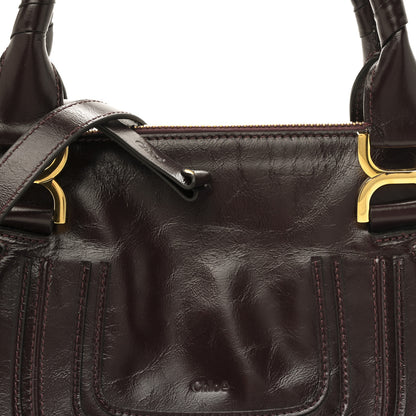 Chloe Shiny Calfskin Small Marcie Satchel  Auburn Red 7 of 12