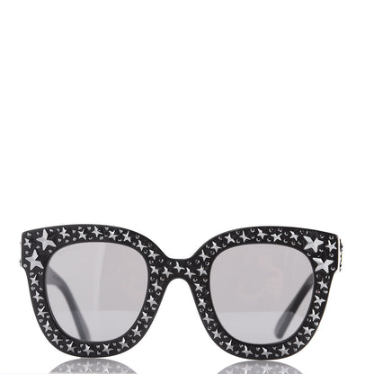 Gucci Acetate Stars Cat Eye Sunglasses GG0116S Black 3 of 7