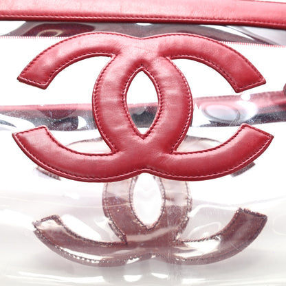 Chanel Vinyl CC Logo Cosmetic Pouch Red 10 of 13