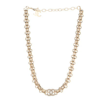Chanel Metal Crystal CC Choker Necklace Gold 3 of 7