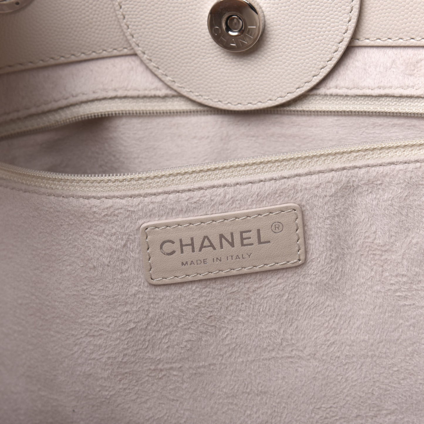 Caviar Medium Studded Deauville Tote Beige