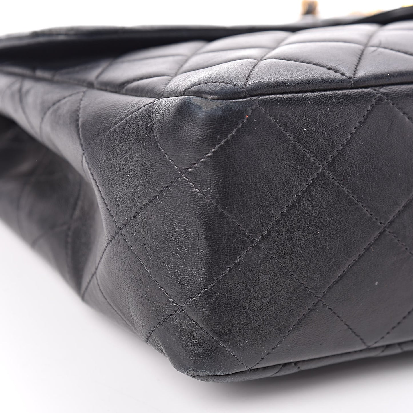 Lambskin Quilted Jumbo Single Flap Black
