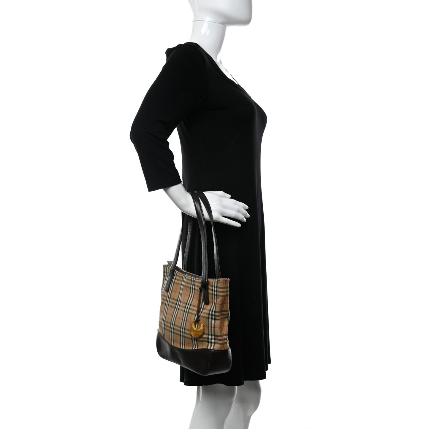 Haymarket Check Small Tote Dark Brown