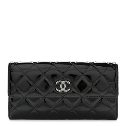 Chanel Patent Quilted Large Brilliant Flap Wallet Black 1 of 11