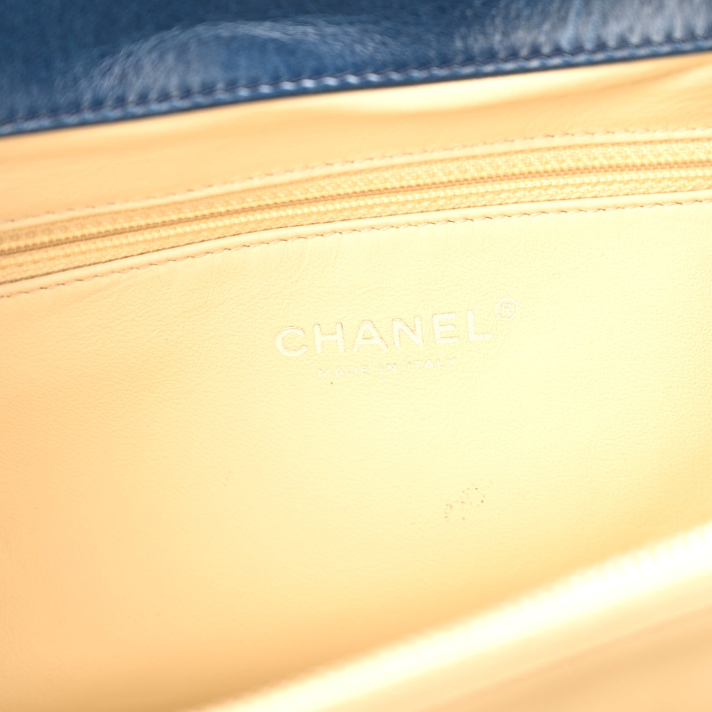 Glazed Calfskin Boy Satchel Flap Blue