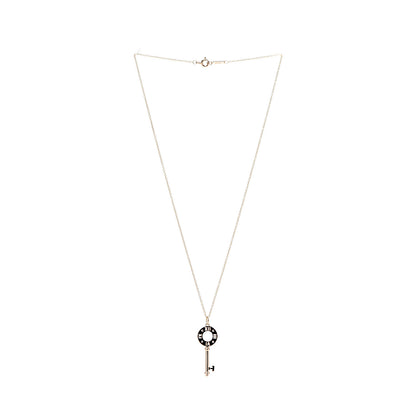 Tiffany 18K Rose Gold Diamond Atlas Pierced Key Pendant Necklace 2 of 7