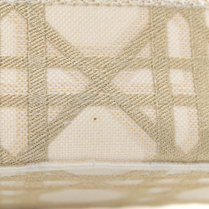 Christian Dior Canvas Cannage Embroidered Brocart Hat Basket Bag White Gold 12 of 12