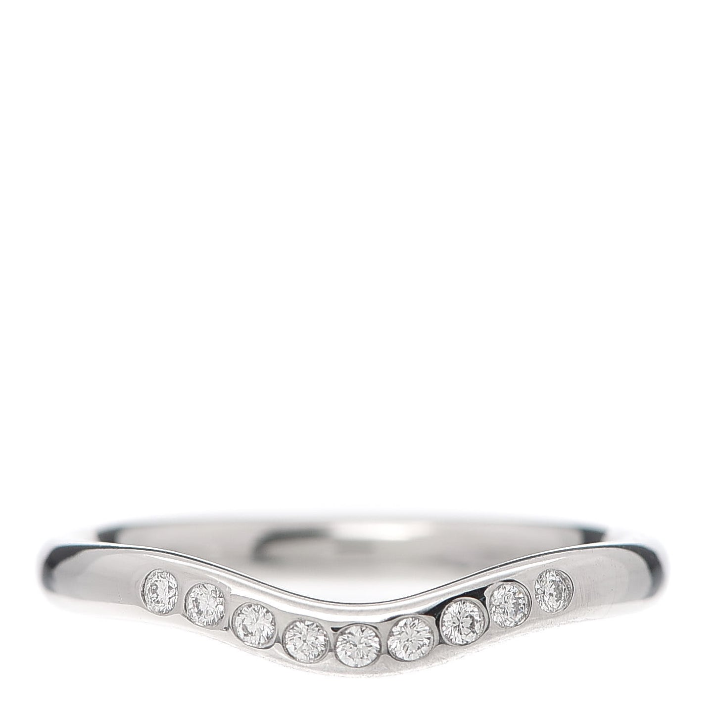 Platinum Diamond Elsa Peretti Curved Wedding Band Ring 48 4.5