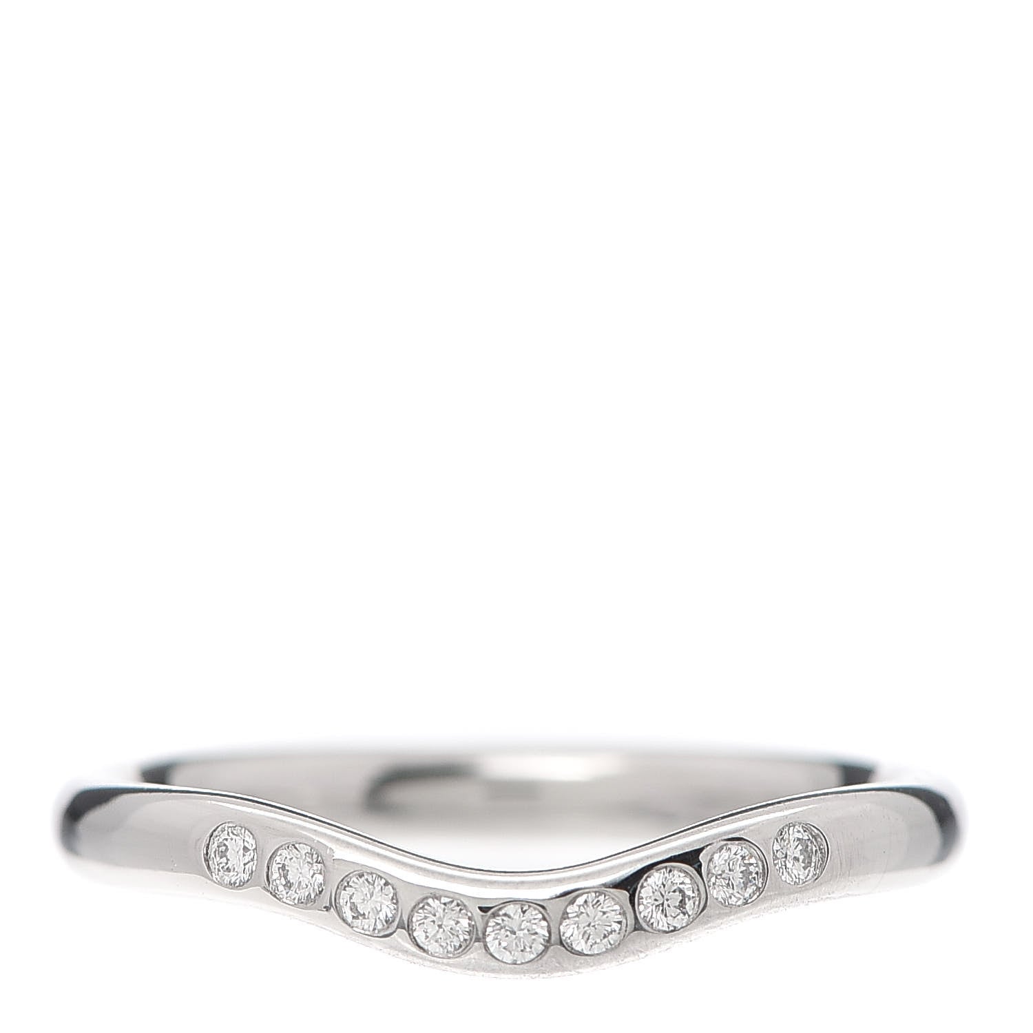 Tiffany Platinum Diamond Elsa Peretti Curved Wedding Band Ring 48 4.5 1 of 4
