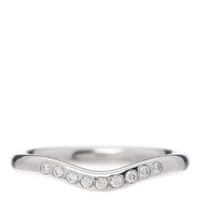 Tiffany Platinum Diamond Elsa Peretti Curved Wedding Band Ring 48 4.5 1 of 4